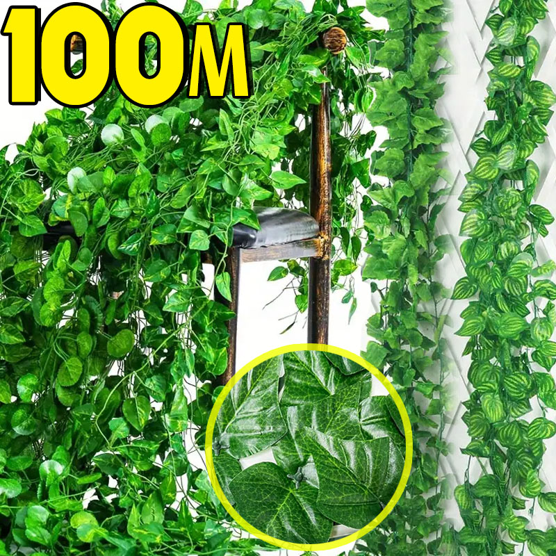 Rattan Plant Basket - Guirnalda de vid de hiedra verde
