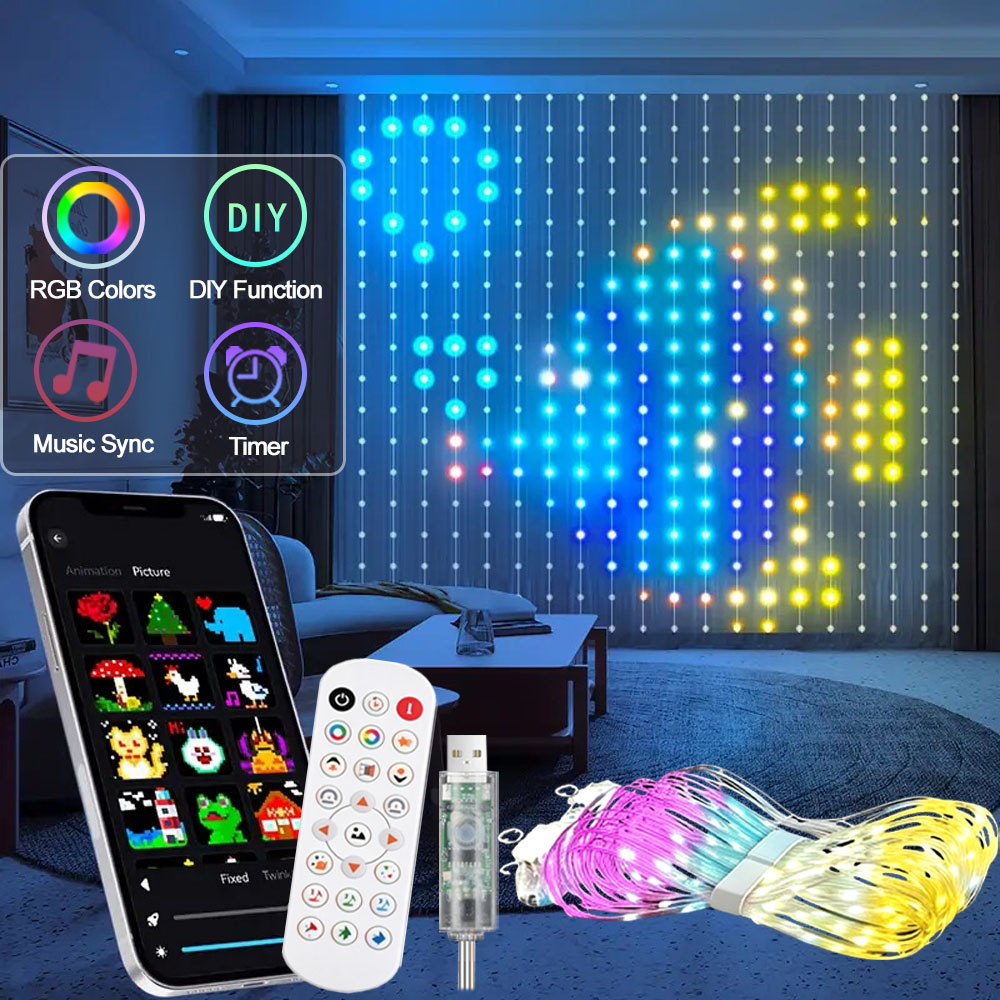 Home Decor Free App - Cortina de Luces LED Inteligente con