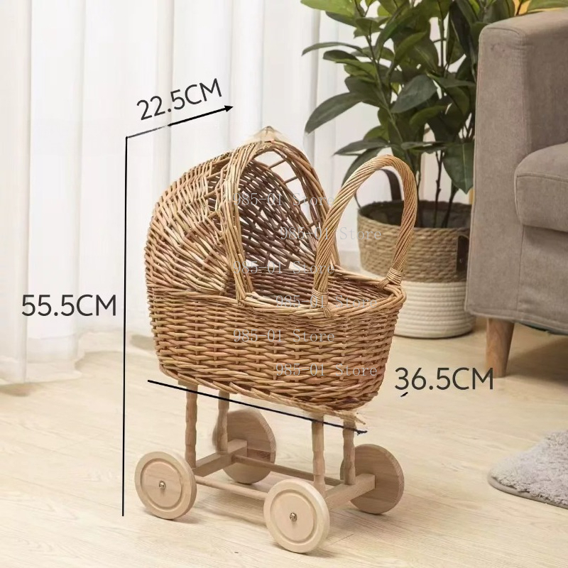 Rattan Plant Basket - Cesta de Mimbre Tejida a Mano,
