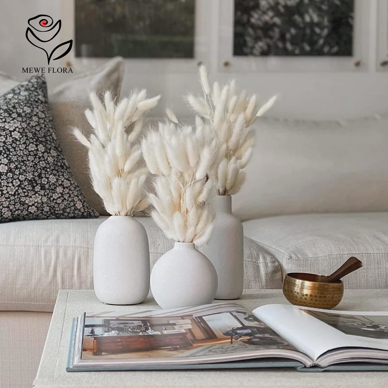 Pampas Grass Decor - 150 Uds. Colas de conejo esponjosas