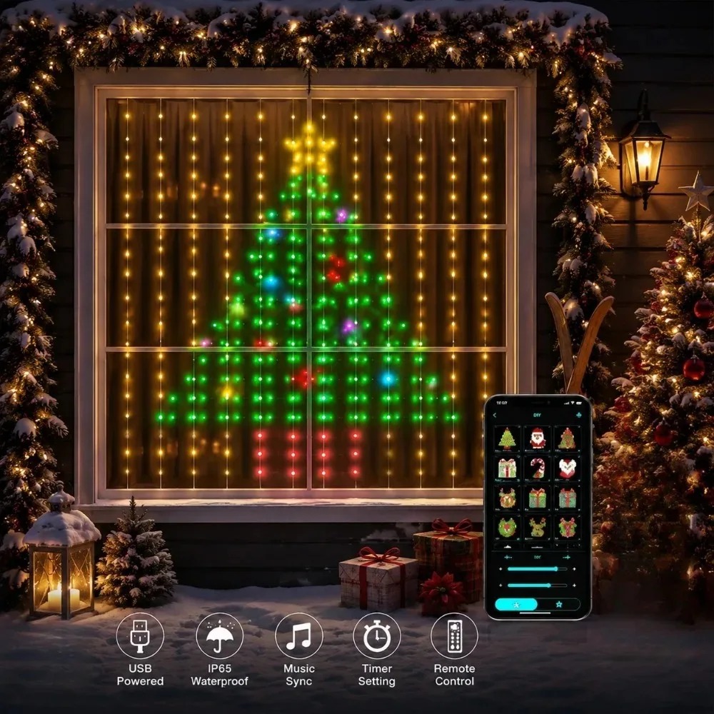 Cortina de Luces LED Navideñas - Home Decor Free App reseña y precio