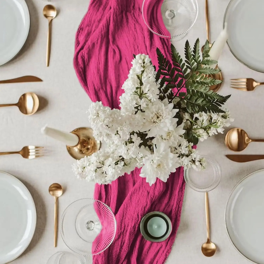1 Pieza de Camino de Mesa Plis - Linen Table Runner reseña y precio