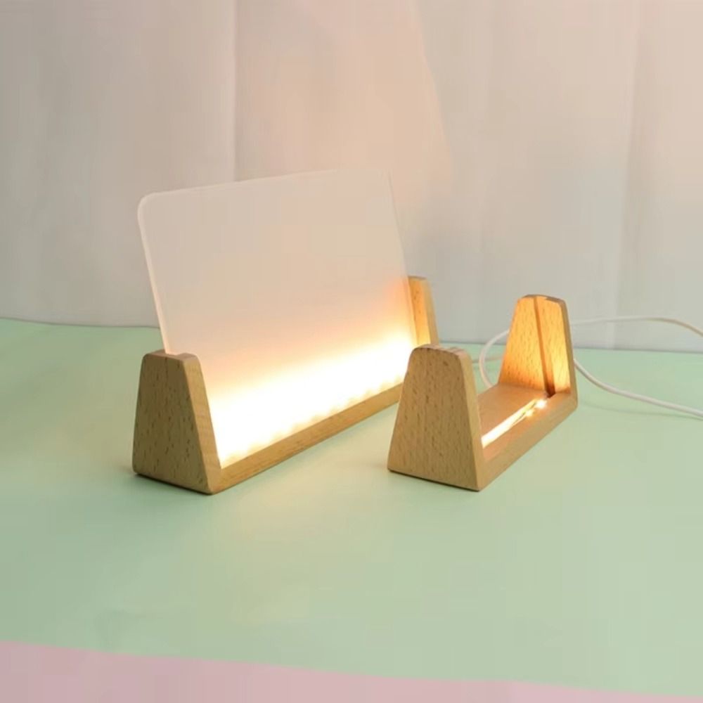 Base de Madera con Luz Cálida, - Bamboo Photo Frame reseña y precio