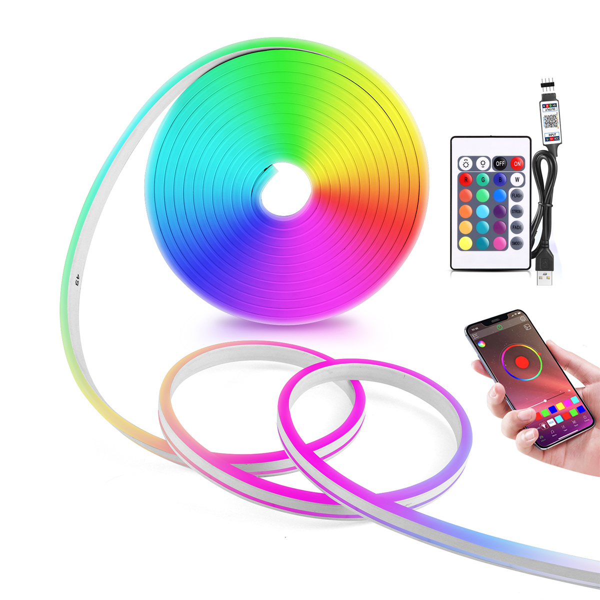 Tira de luces LED de neón RGB  - Home Decor Free App reseña y precio