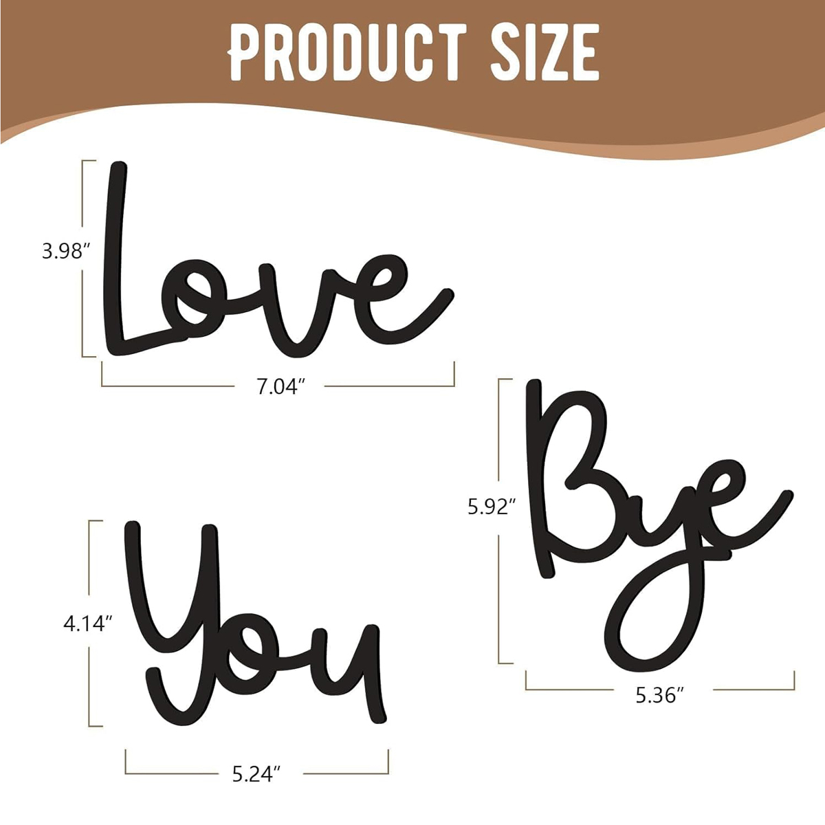 Love You Bye - Letrero de made - Home Decor Y2K reseña y precio